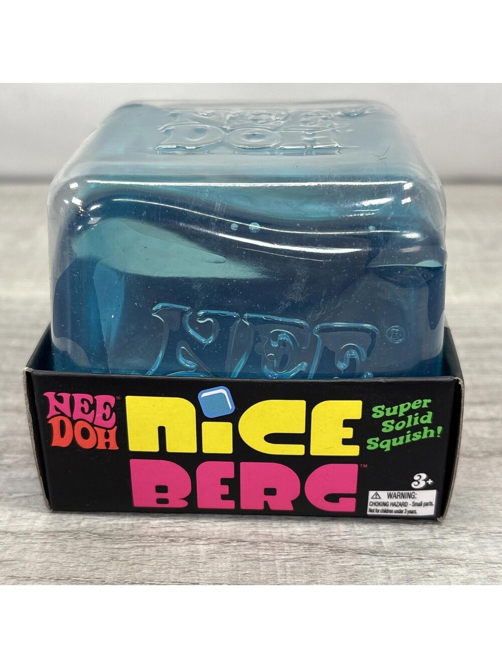 NeeDoh Nice Berg Blue XL Giant Nee Doh Niceberg Solid Squish Cube Ice Block